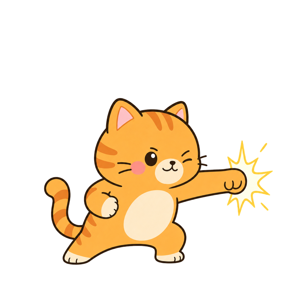 ネコパンチをくりだす にゃん太